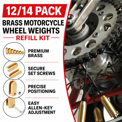 Motorcycle Reusable Brass Wheel Spoke Balance Weights Refill Set