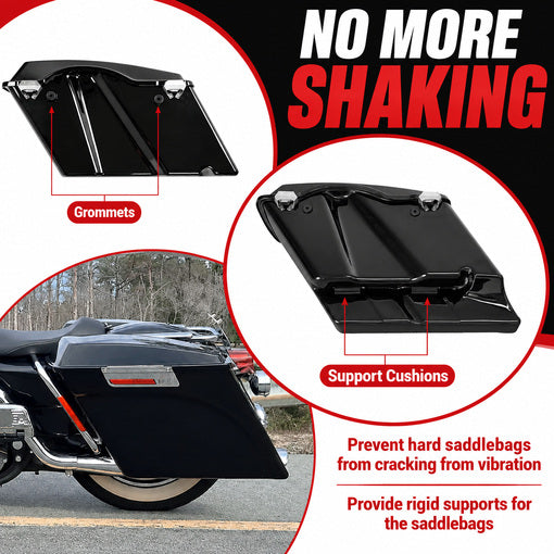 Motorcycle Anti-Vibration Hard Saddlebag Rubber Grommet & Support Cushion