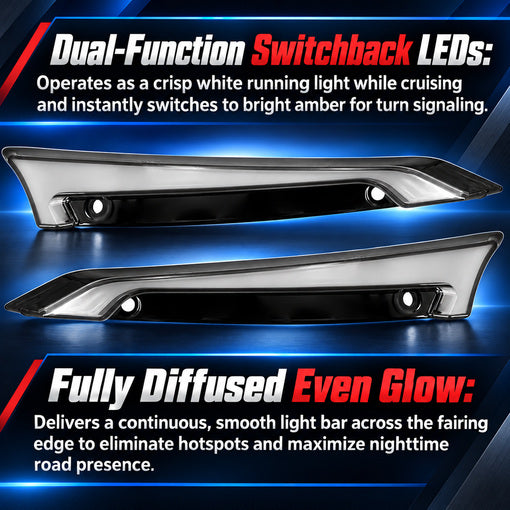 Motorcycle Dual-Function LED Windshield Trim Lights