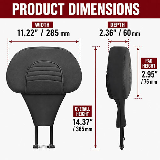 Motorcycle Detachable Plug-in Driver Backrest Pad