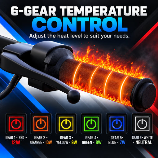 Motorcycle/ATV/Bike/Snowmobile 6-Gear Temperature Heated Grip Wraps