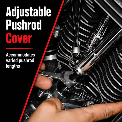 Motorcycle Complete Adjustable Pushrods & Cover Kit