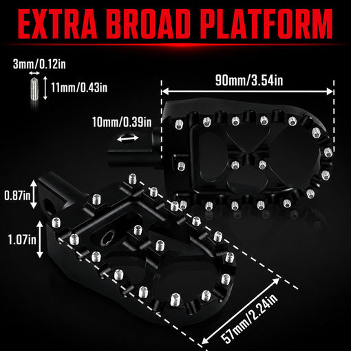 Motorcycle Foot Pegs Wide 360° Rotating Foot Rest Pedal