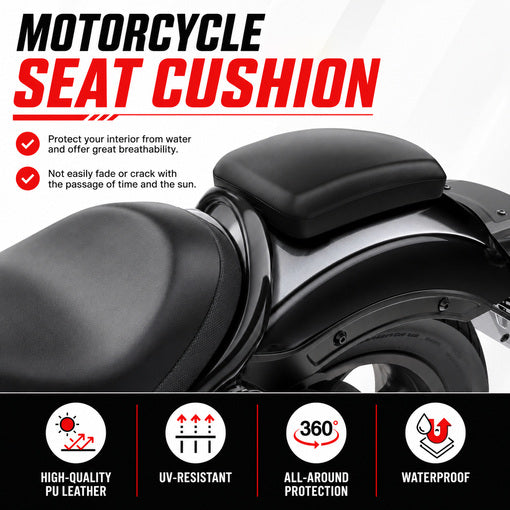 Motorcycle Leather Pillion Pad Rear Passenger Seat