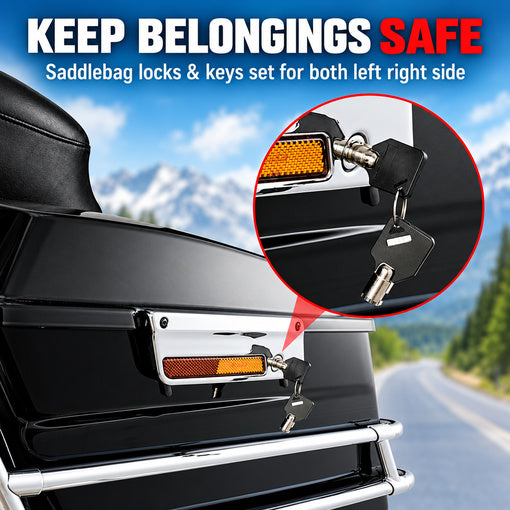 Motorcycle Hard Saddlebag Saddle Bags Lock Replacement Set