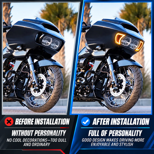 Motorcycle LED Headlight Fairing Vent Accent Turn Signal Lights