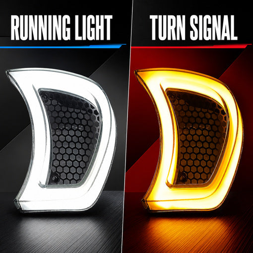 Motorcycle LED Headlight Vent Accent Turn Signal Lights