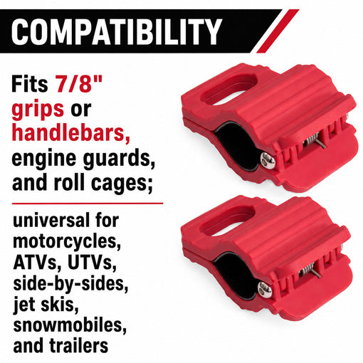 Motorcycle/ATV/UTV Handlebar Tie-Down Clamps
