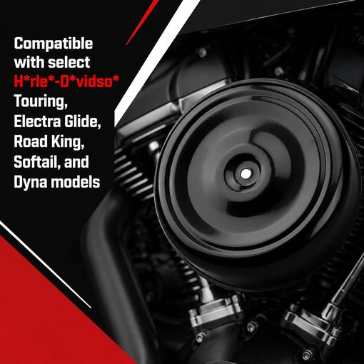 Motorcycle 7" Round Ripple Air Cleaner Intake Filter Cover