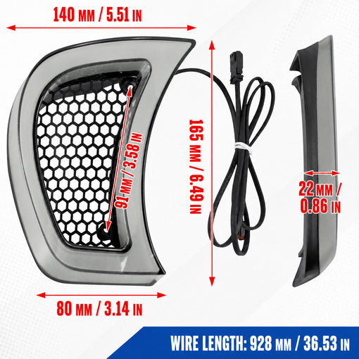 Motorcycle LED Headlight Vent Accent Turn Signal Lights
