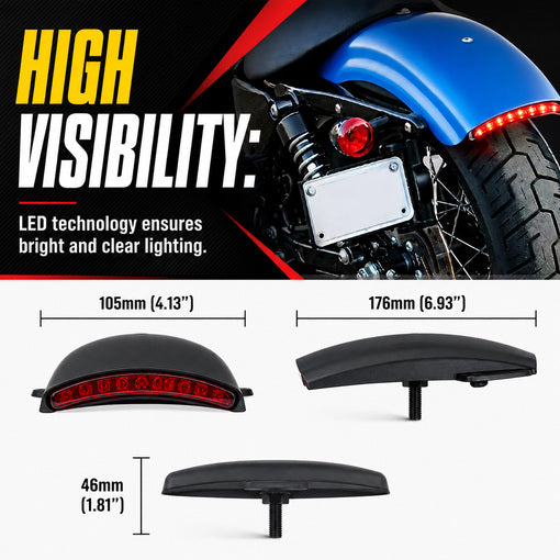 Motorcycle Chopped Rear Fender Edge LED Tail Light