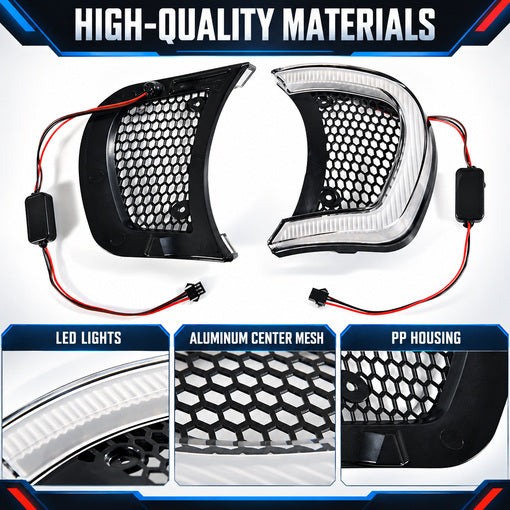 Motorcycle LED Headlight Vent Turn Signal For 2015-2024