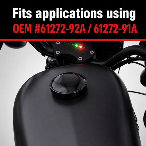 Motorcycle Screw-in Ratcheting Gloss Black Vented Gas Cap