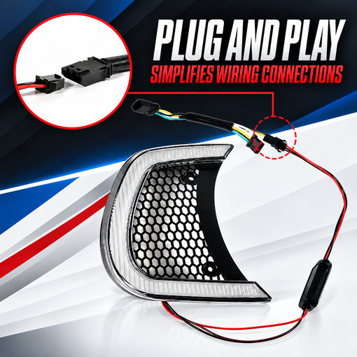 Motorcycle LED Headlight Fairing Vent Accent Turn Signal Lights