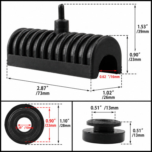 Motorcycle Anti-Vibration Hard Saddlebag Rubber Grommet & Support Cushion