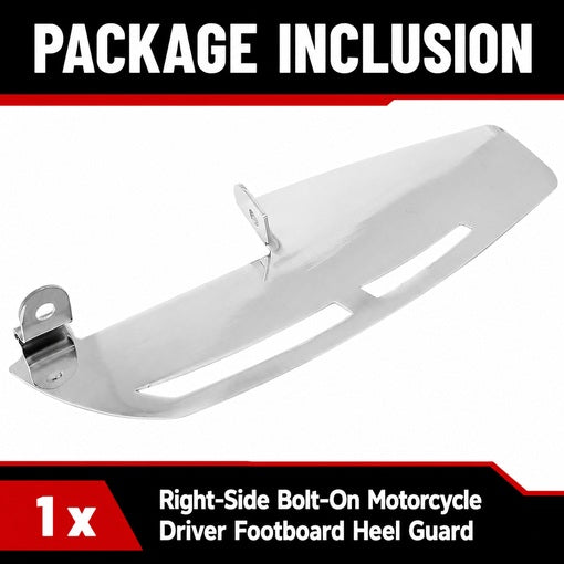Bolt-On Motorcycle Driver Footboard Heel Guard