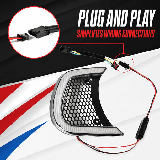 Motorcycle LED Headlight Vent Accent Turn Signal Lights