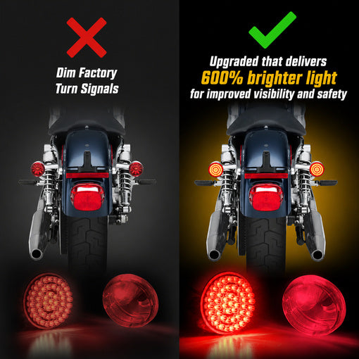 2-Inch Motorcycle Front Rear LED Turn Signal Replacement Kit