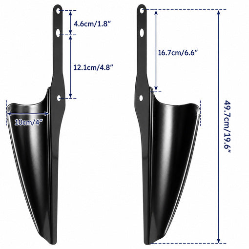Bolt-On Motorcycle Front Fork Mount Wind Deflectors 1-Pair