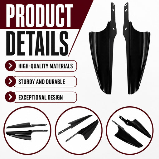 Bolt-On Motorcycle Front Fork Mount Wind Deflectors