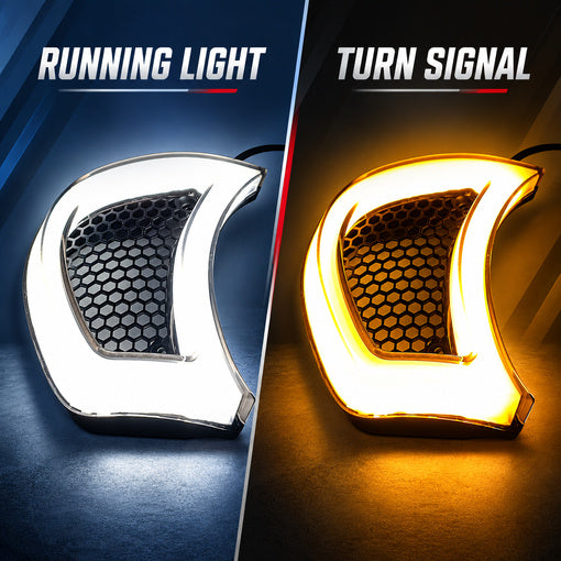 Motorcycle LED Headlight Fairing Vent Accent Turn Signal Lights