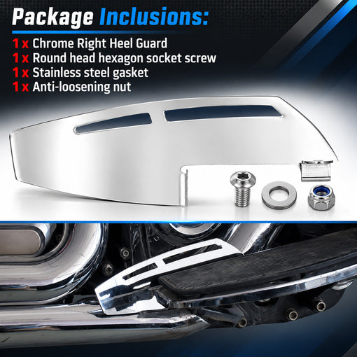 Bolt-On Motorcycle Right-side Rider Footboard Heel Guard