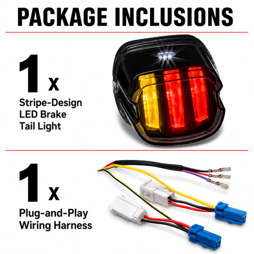 Motorcycle Stripe-Design LED Brake Tail Light with F1 Turn Signal