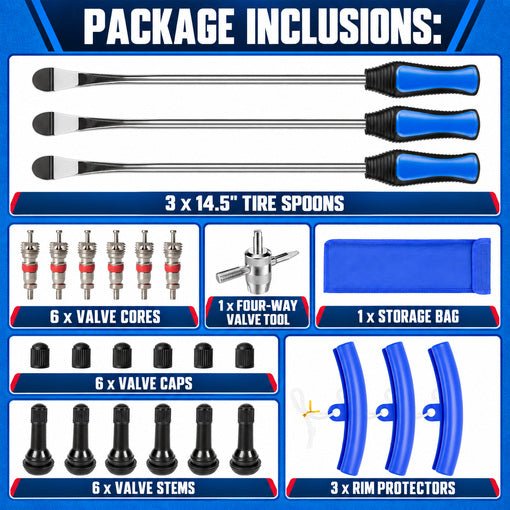 26PCS 14.5" Motorcycle Tire Changing Tool Kit