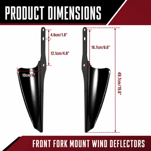Bolt-On Motorcycle Front Fork Mount Wind Deflectors
