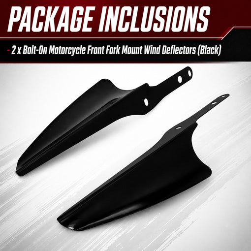 Bolt-On Motorcycle Front Fork Mount Wind Deflectors