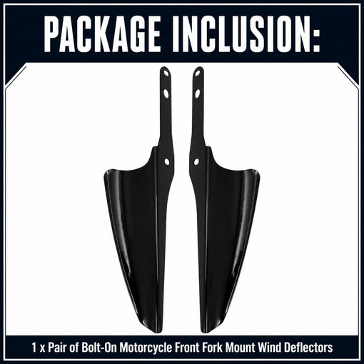 Bolt-On Motorcycle Front Fork Mount Wind Deflectors 1-Pair