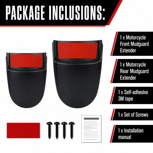 Motorcycle Front & Rear Mudguard Extender Kit