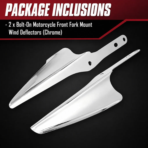 Bolt-On Motorcycle Front Fork Mount Wind Deflectors