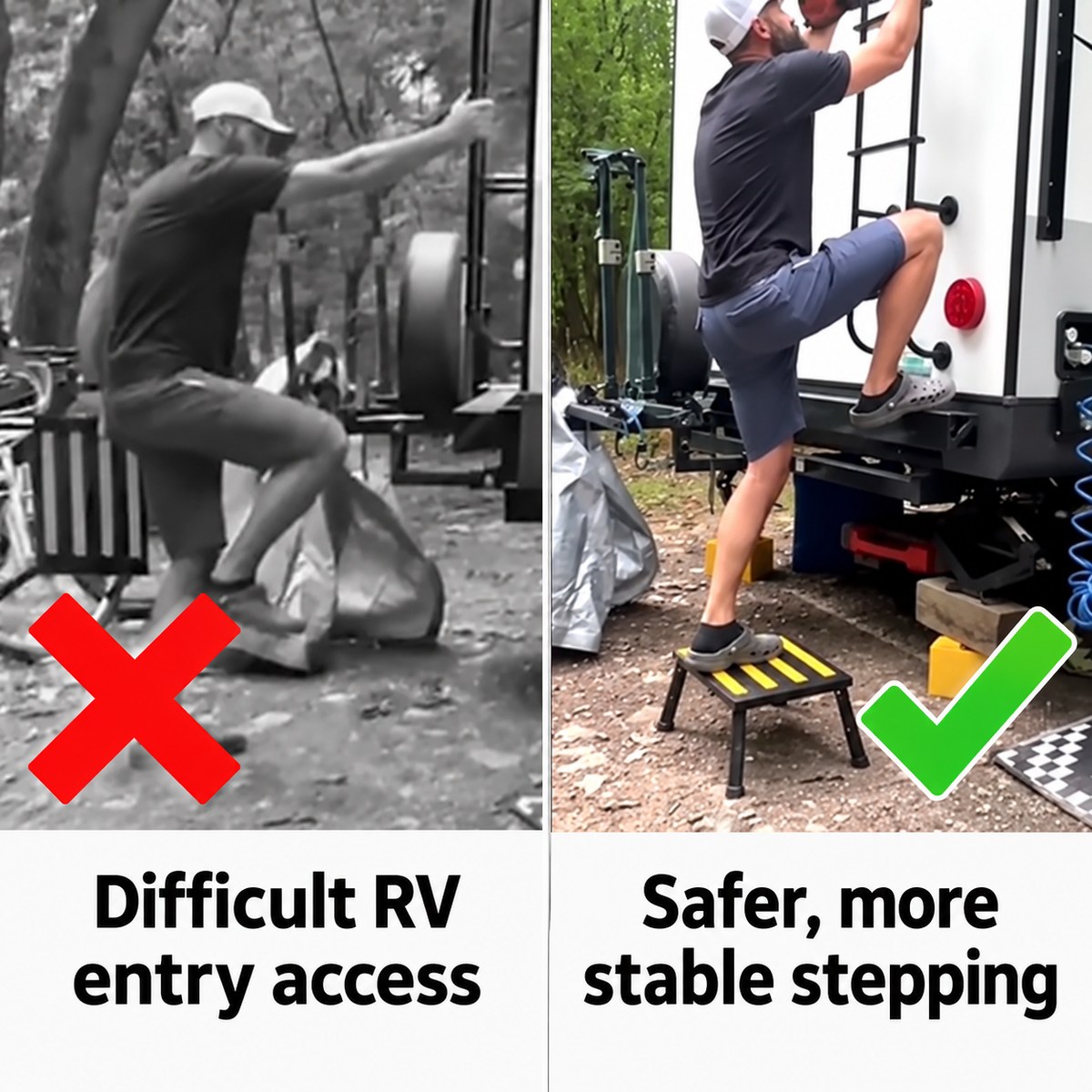 Portable RV Steps Extra Large Platform