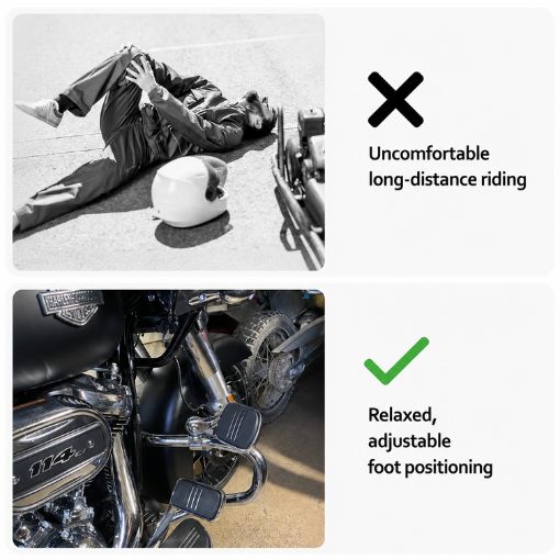 Motorcycle 1.25" Adjustable Highway Footpegs