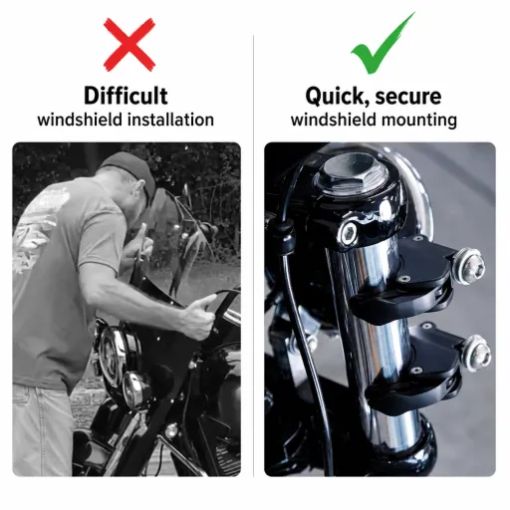 Quick-Release Motorcycle Detachable Windshield Clamps