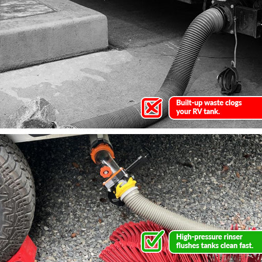 RV Clear Holding Tank Rinser with Gate Valve