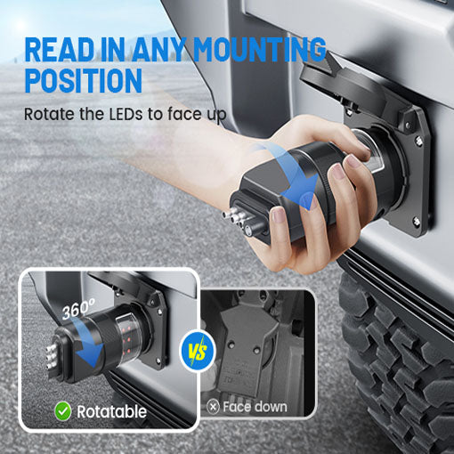 360 Rotatable 7 Way Blade & 4 Pin Trailer Light Wire Circuit Tester