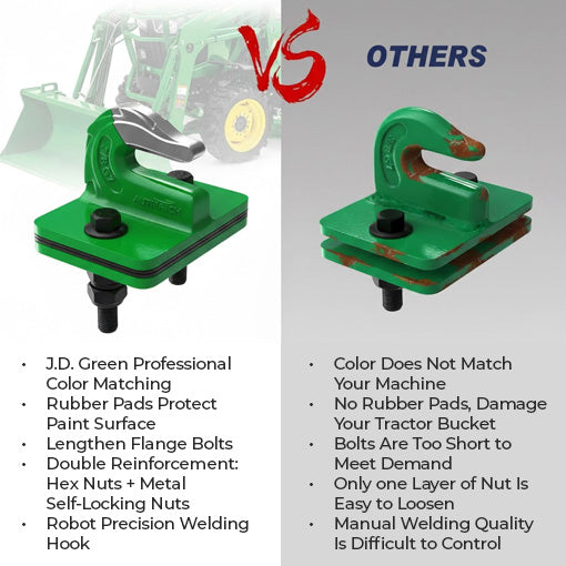 Tractor Bucket Grab Hook with Rubber Pads