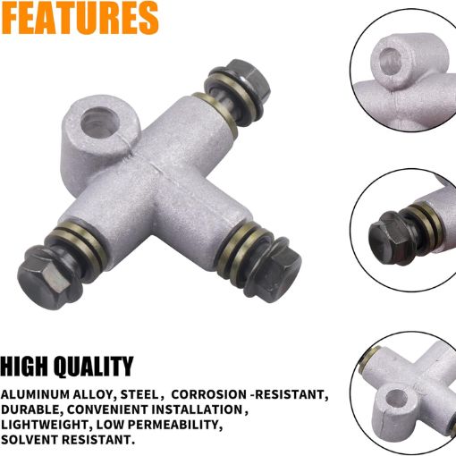 3-Way Motorcycle Hydraulic Brake Line Tee Hose Connector
