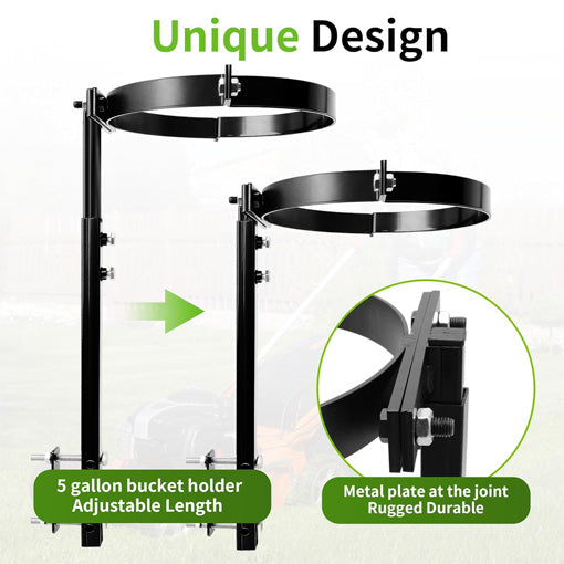 Clamp-on Zero Turn Mower Bucket Holder