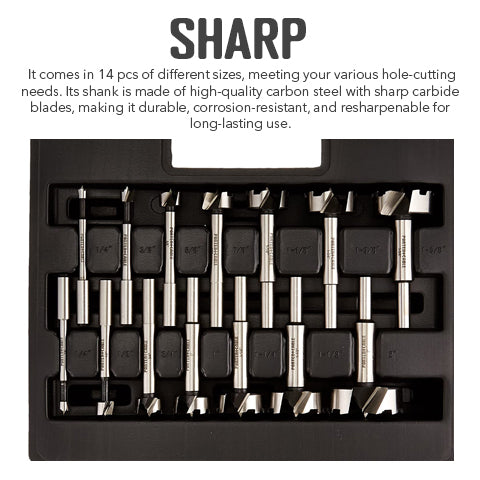 14 PCS Forstner Drill Bit Set