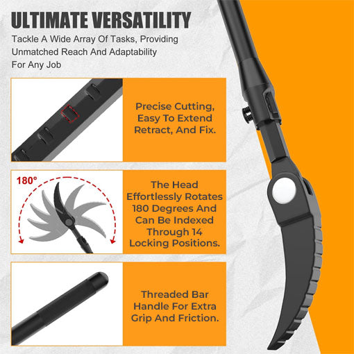Heavy Duty Extendable Indexing Pry Bar