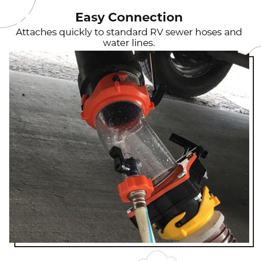 RV Clear Holding Tank Rinser with Gate Valve