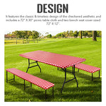 Fitable Checkered Picnic Table Cloth Set