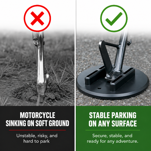 Heavy Motorcycle Kickstand Support Pad