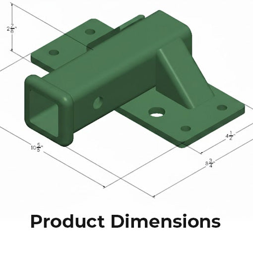 Rear 2 Inch Receiver Hitch Plate for John Deere