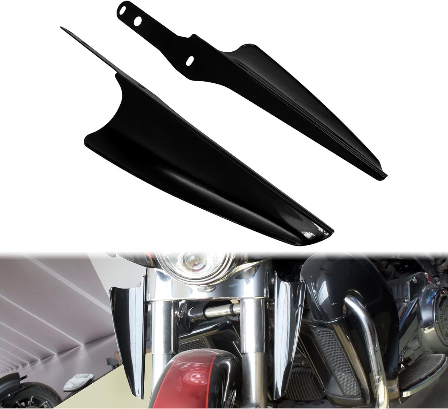 Motorcycle Front Fork Mount Wind Deflectors