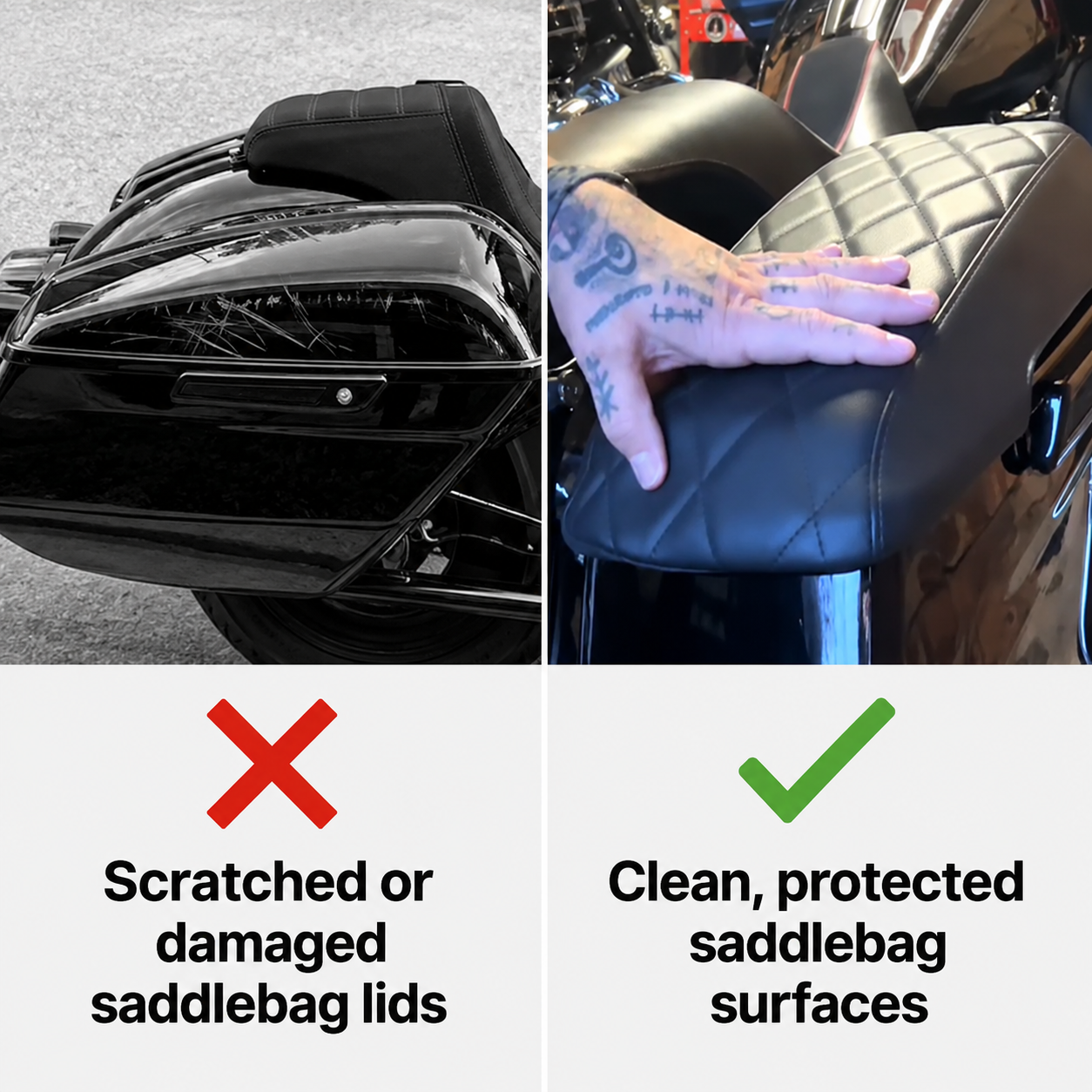 Motorcycle Protective Hard Saddlebag Lid Bra/Covers