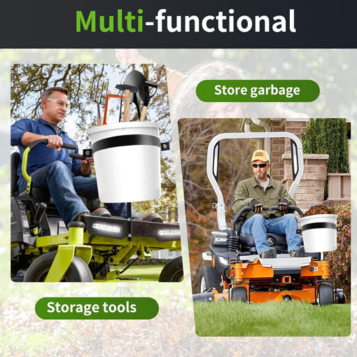 Clamp-on Zero Turn Mower Bucket Holder